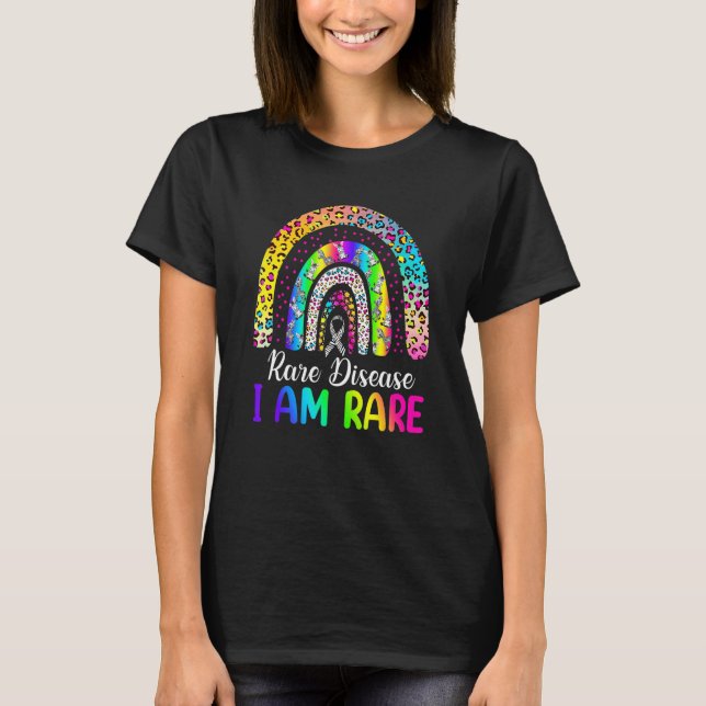 Sällsynt Sjukdomskänsla Zebra Ribbon Solrosblad T Shirt (Framsida)