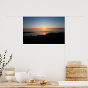 Sällsynt soluppgång över havet poster