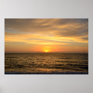 Sällsynt soluppgång över havet poster