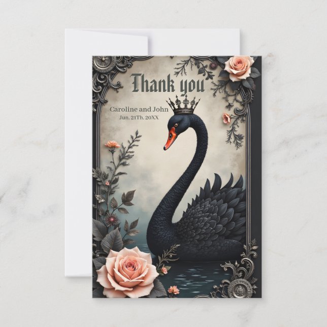 Sällsynt som en svart svan, tidlös som sann kärlek tack kort (Framsida)