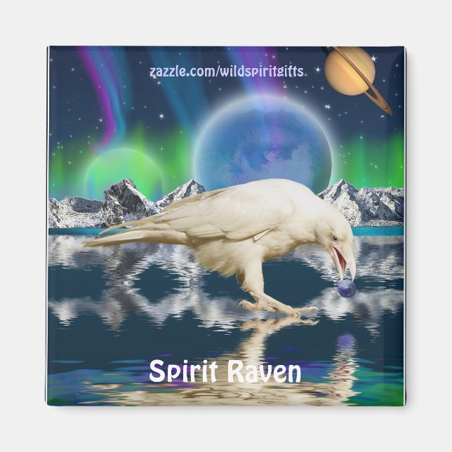 Sällsynt Spirit Raven Fantasy Art Magnet (Framsidan)