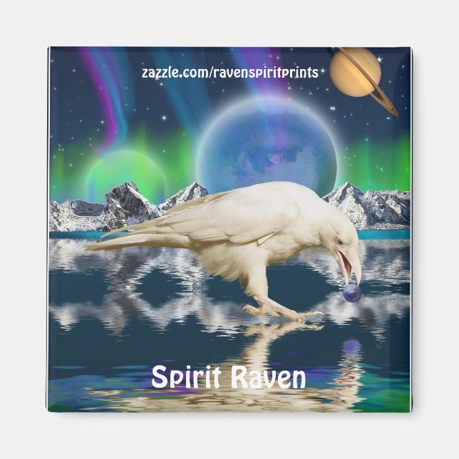 Sällsynt Spirit Raven Fantasy Art Magnet (Framsidan)