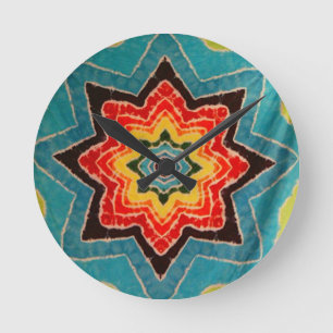 Sällsynt Star Tie Dye PhatDyes Clock Rund Klocka