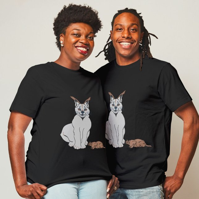 Sällsynt Twin Serval Wildlife Beauty Black T Shirt (Skapare uppladdad)