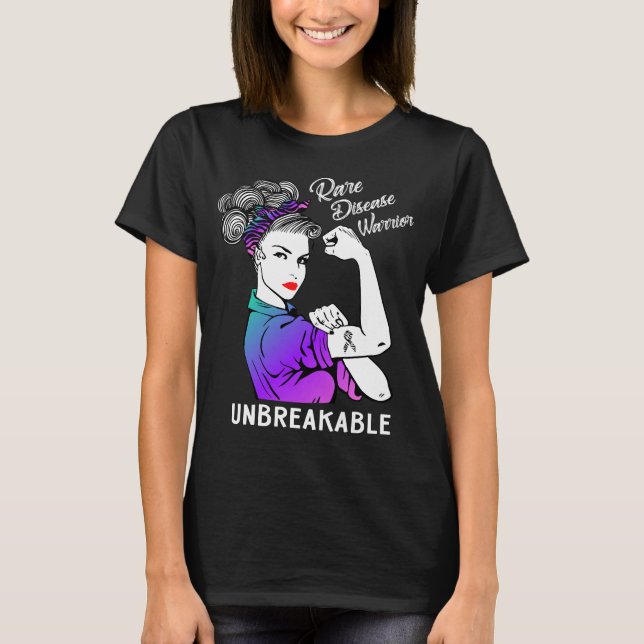 Sällsynt Unbreakable sjukdomkrigare T Shirt (Framsida)