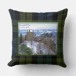 Sällsynt View Castle Campbell Tartan Snö Photo Kudde