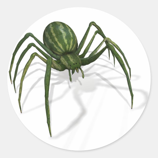 Sällsynt Watermelon Spider Runt Klistermärke (Framsida)