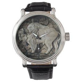 Sällsynt "White Buffalo" originalkonst Klocka Kloc