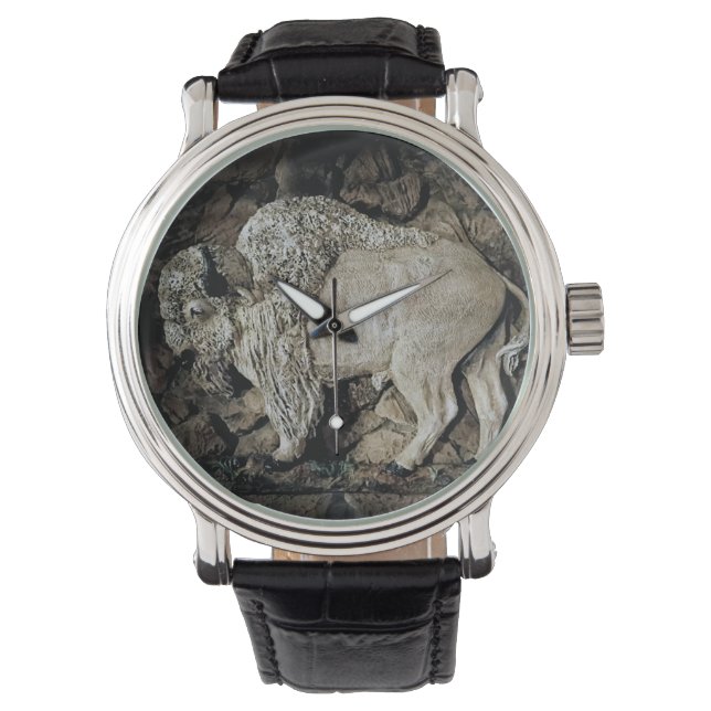 Sällsynt "White Buffalo" originalkonst Klocka Kloc (Framsida)
