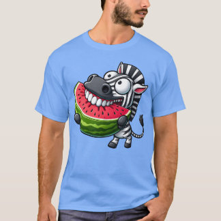 Sällsynt zebrawatermelon leende tänder visa söt fr t shirt