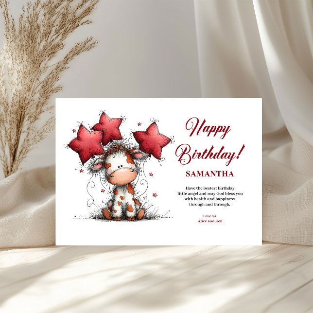 Sällsynta djur Personlig barnkort (Quirky Animals Personalized kids greeting card)