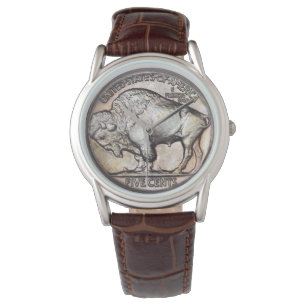 Sällsyntet Coin Collector för antique Buffalo Nick Armbandsur