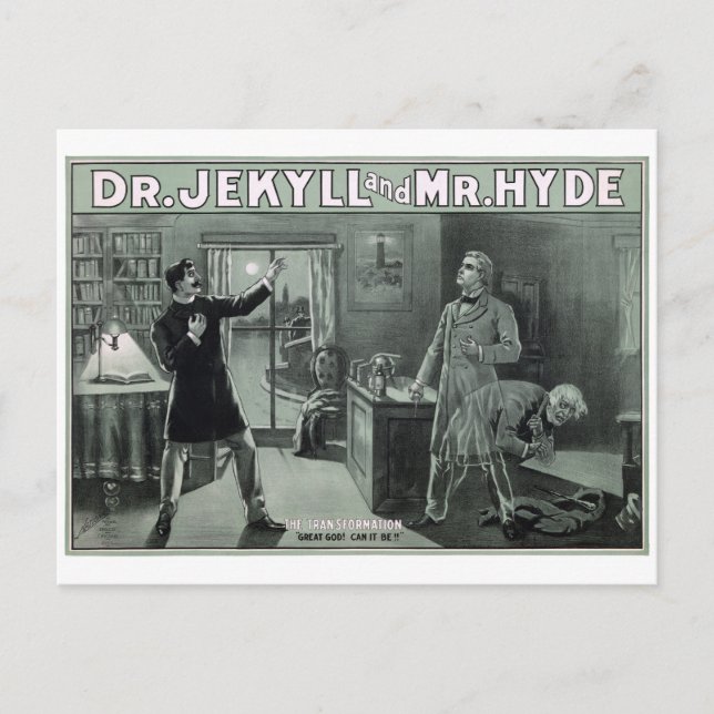 Sällsyntet Dr Jekyll och Hyde Transformation Poste Vykort (Framsida)