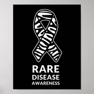 Sällsyntet för medvetandegörande av Zebra Ribbon D Poster