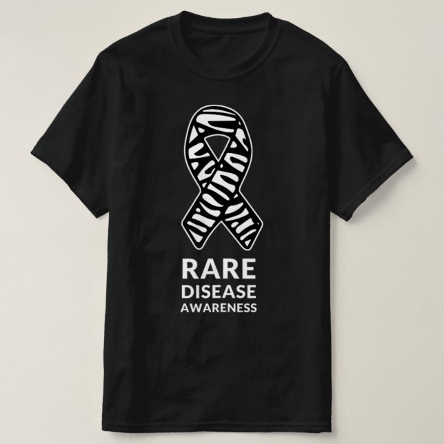 Sällsyntet för medvetandegörande av Zebra Ribbon D T Shirt (Design framsida)