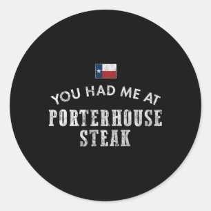 Sällsyntet Porterhouse Steak Medium Dinner Texas B Runt Klistermärke