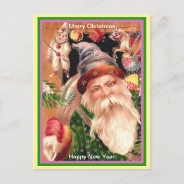 Sällsyntet Santa Lila Hat-Grönten Jackar Brown Päl Vykort