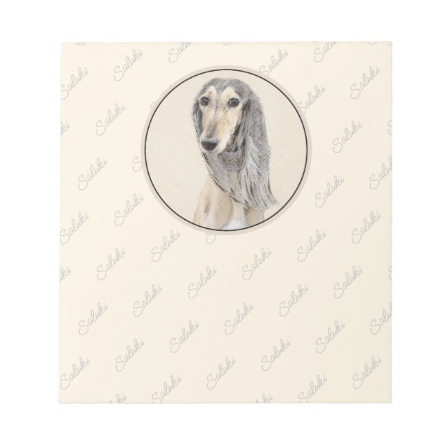 Salluki-målning (Fawn) - Cute Original Hund Art Anteckningsblock (Framsida)