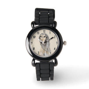 Salluki-målning (Fawn) - Cute Original Hund Art Armbandsur