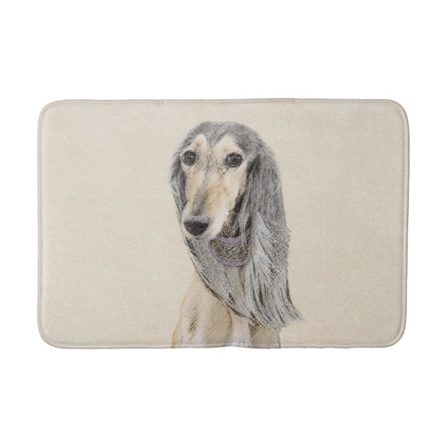 Salluki-målning (Fawn) - Cute Original Hund Art Badrumsmatta (Framsidan)