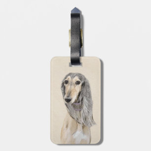Salluki-målning (Fawn) - Cute Original Hund Art Bagagebricka