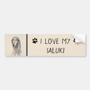 Salluki-målning (Fawn) - Cute Original Hund Art Bildekal