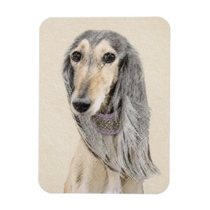 Salluki-målning (Fawn) - Cute Original Hund Art Magnet