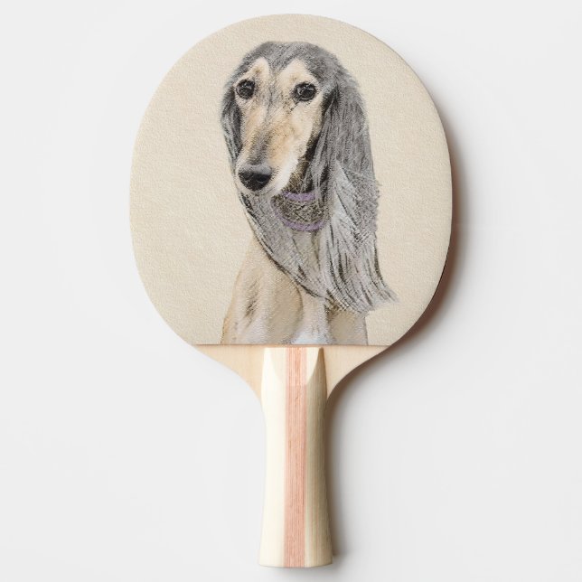 Salluki-målning (Fawn) - Cute Original Hund Art Pingisracket (Framsidan)