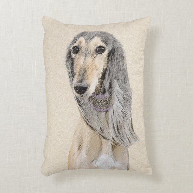 Salluki-målning (Fawn) - Cute Original Hund Art Prydnadskudde (Framsidan(Vertikal))
