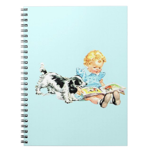 Sally and Spot 1950s Illustration Anteckningsbok (Framsidan)