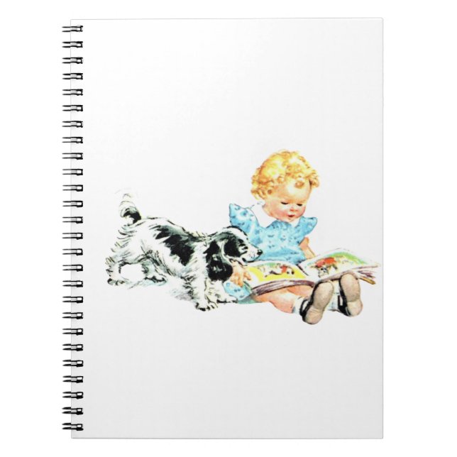 Sally and Spot 1950s Illustration Anteckningsbok (Framsidan)