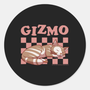 Sally Ansikte Gizmo Cat Checkered Nap Mönster Runt Klistermärke