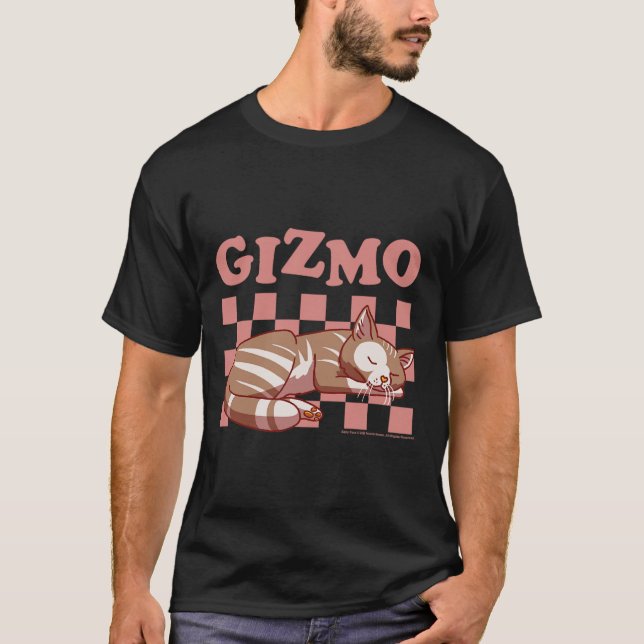 Sally Ansikte Gizmo Cat Checkered Nap Mönster T Shirt (Framsida)
