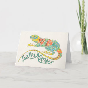Sally Mander ödlan Notecard Kort