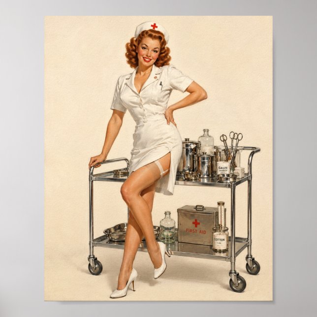 Sally Monroe På Jobbet Pin-Up Affisch (Framsidan)