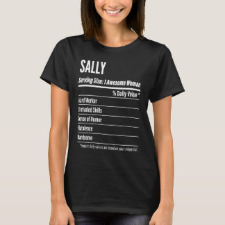 Sally Nutritional Facts för Storleka kalorier T Shirt