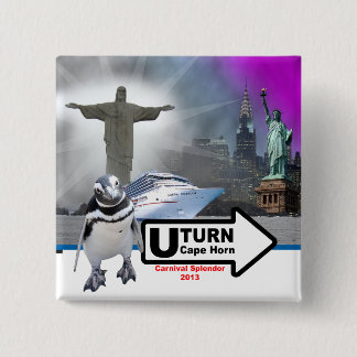 Sally pingvinet kvadrerar att runda hornen klämmer knapp