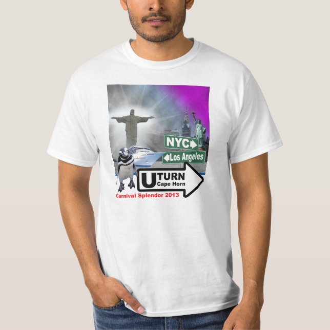 Sally pingvinet runt om uddhornen beklär trycket t shirt (Framsida)