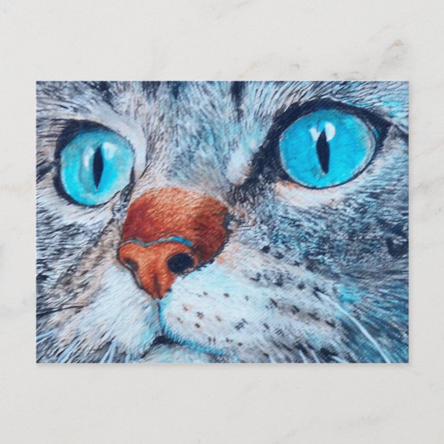 Sally the Blue Eyed Cat Vykort (Framsida)