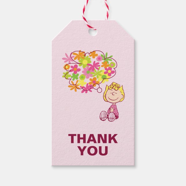 Sally Thinking of Flowers Presentetikett (Framsidan)