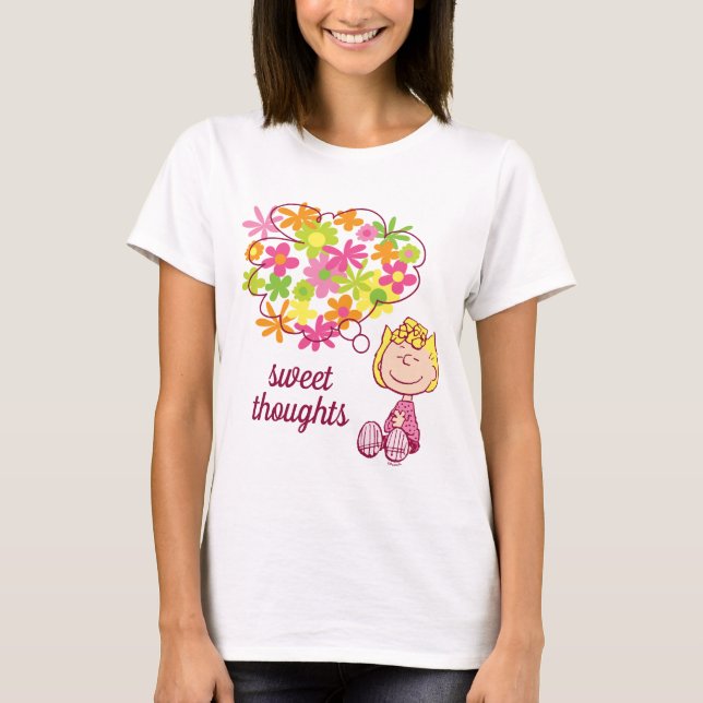 Sally Thinking of Flowers T Shirt (Framsida)