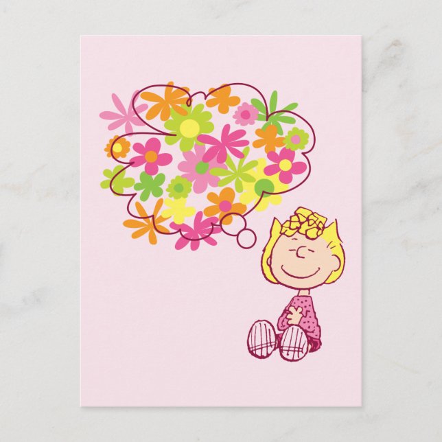 Sally Thinking of Flowers Vykort (Framsida)