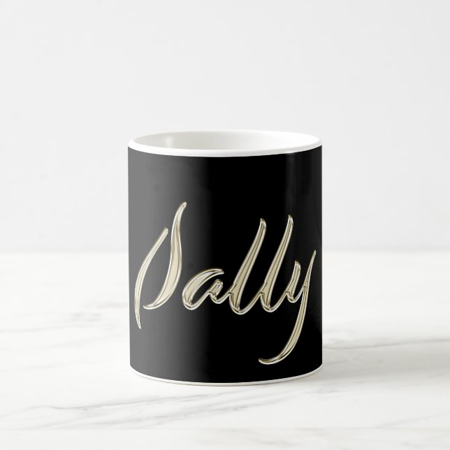 Sally white gold Handwriting Tasse Kaffeetasse Kaffemugg (Center)