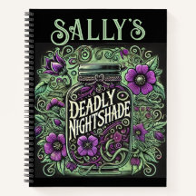 Sally's Deadly Nightshade Journal - Gothic Blommig