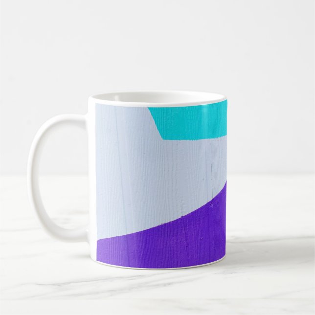 Sälmålning, vit färg och lila färg kaffemugg (Vänster)