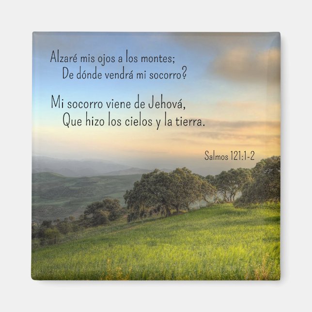Salmo 121:1-2 * Iman * Alzare mis ojos Magnet (Framsidan)