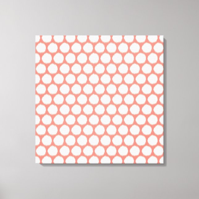 Salmon Asian Moods Ikat Dots Canvastryck (Framsida)