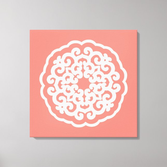 Salmon Asian Moods Mandalla Canvastryck (Framsida)