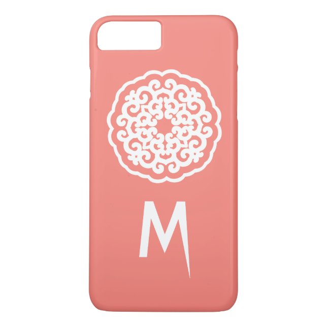 Salmon Asian Moods Mandalla med initial Case-Mate iPhone Skal (Baksida)
