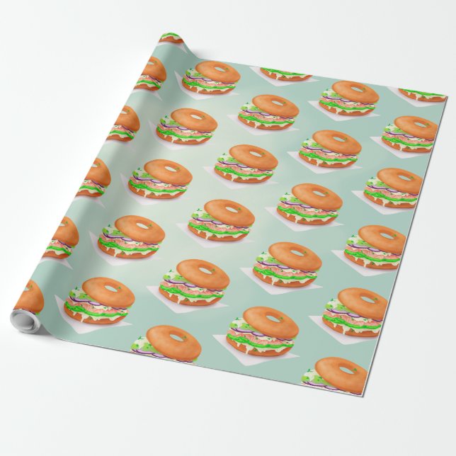 Salmon Bagels Presentpapper (Utrullad)